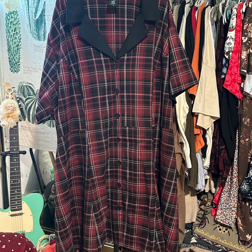 Plaid Long Sleeve Dress